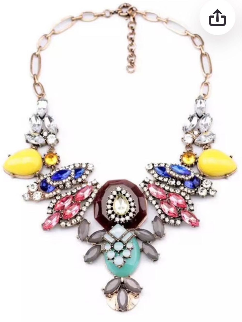 NWOT J. Crew Multi-Color Bib Stone Necklace
